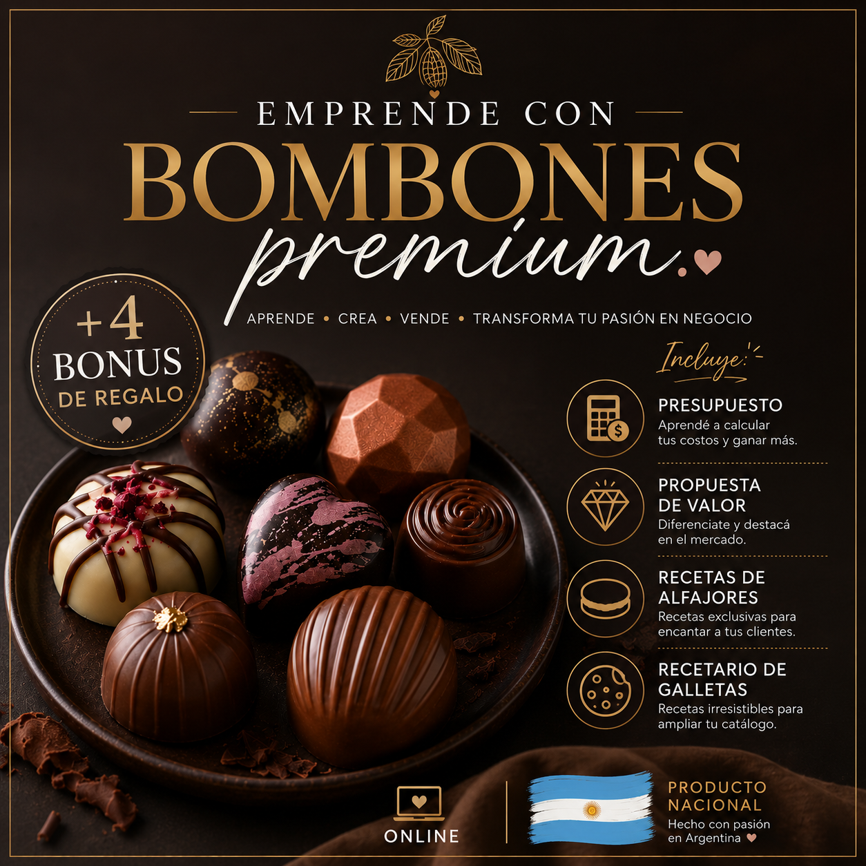 Emprende con bombones + 4 bonus de regalo y gana más de $800.000 al mes